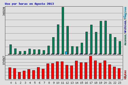 Uso por horas en Agosto 2013